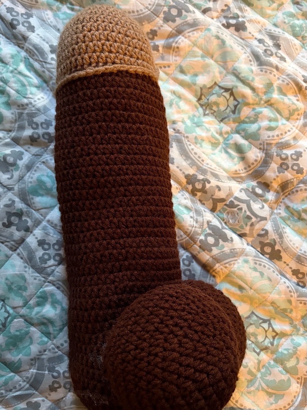 Handmade Crochet Plush Toy in Brown and Tan